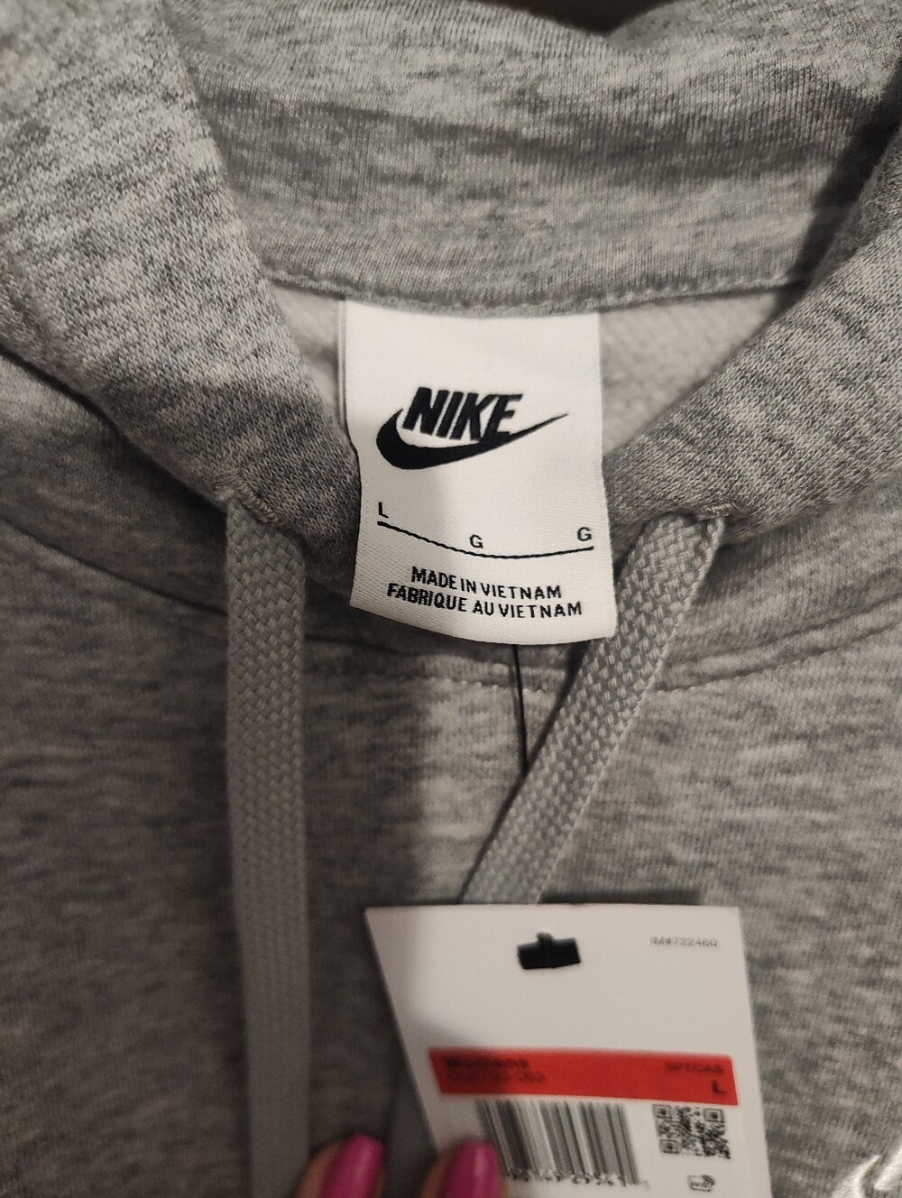 Nike Women's Heather Grey Pullover Hoodie SZ Large New With Tags - Picture 3 of 6